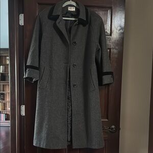 Vintage 100% Wool Coat with Black Trim- Mario De Pinto